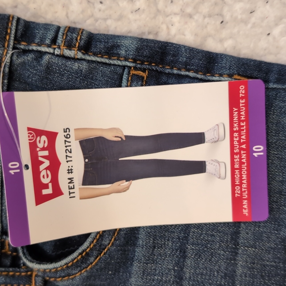 Youth Sz 10 Levi's Denim Jeans Boy/Girl- Dark Blue